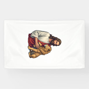 Lion And Lamb Jesus Engraved Faith Shirt 2 Banner