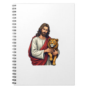 Lion And Lamb Jesus Engraved Faith Shirt 2 Notebook