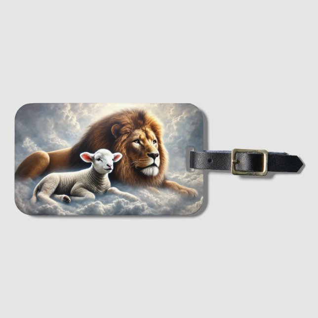 Lion and Lamb Luggage Tag (Front Horizontal)