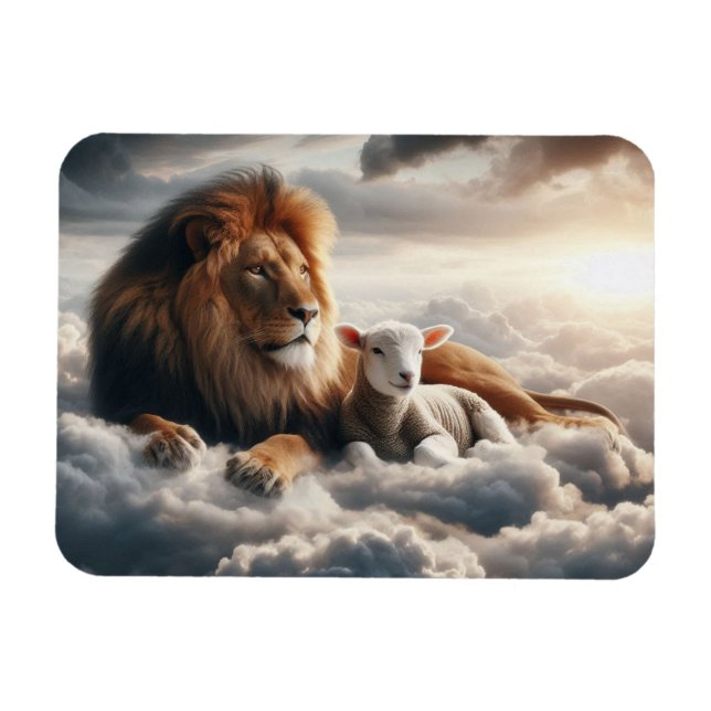 Lion and Lamb Magnet (Horizontal)
