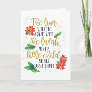 Lion and Lamb Peace and Blessings at Christmas Card