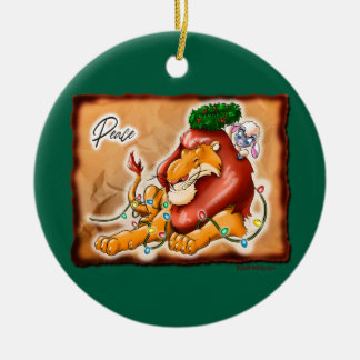 LION AND LAMB PEACE by Jeff Willis Art Ceramic Tree Decoration