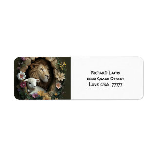 Lion and Lamb Peaceful Floral Stickers