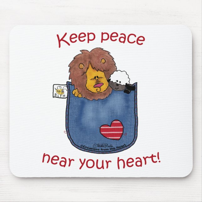 Lion and Lamb pocket pals Mouse Pad (Front)