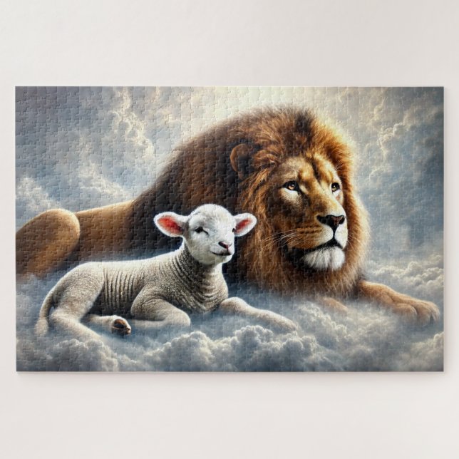 Lion and Lamb Puzzle (Horizontal)