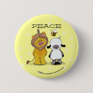Lion and Lamb True Friends 6 Cm Round Badge