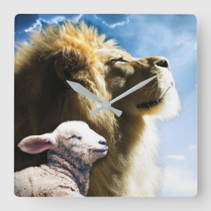 Lion and Lamb Wall Clock
