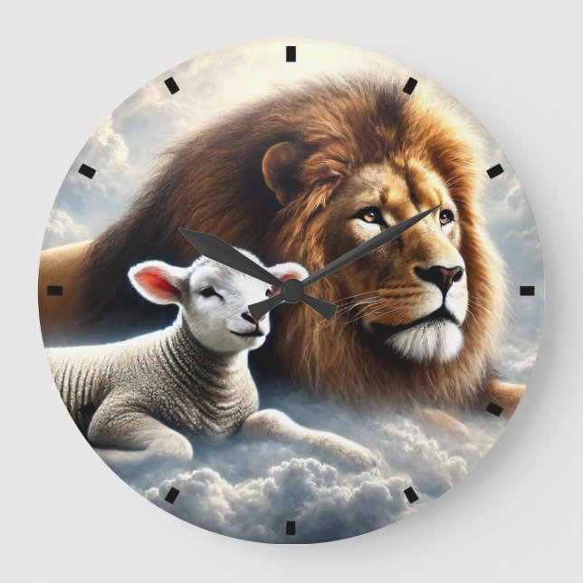 Lion and Lamb Wall Clock (Front)