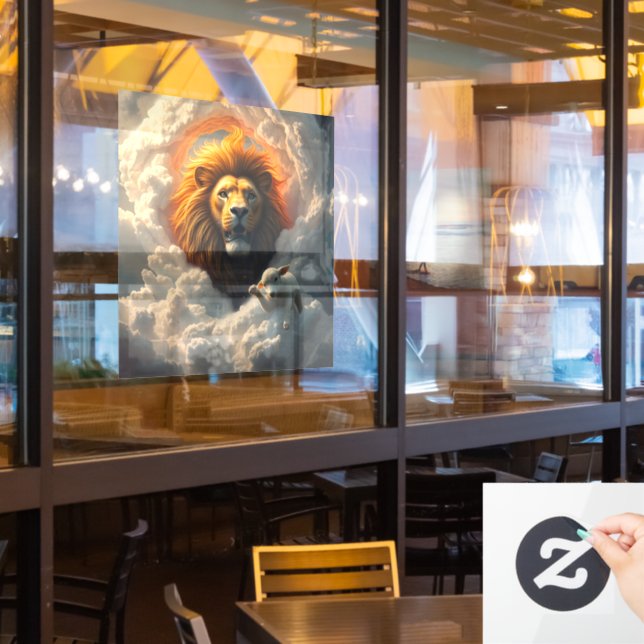 Lion and Lamb Window Cling (Restaurant Window)