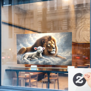 Lion and Lamb Window Cling