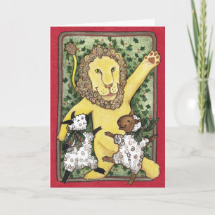 Lion and Lambs, Christmas Card