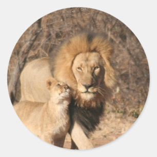 Lion and Lion Cub Sticker