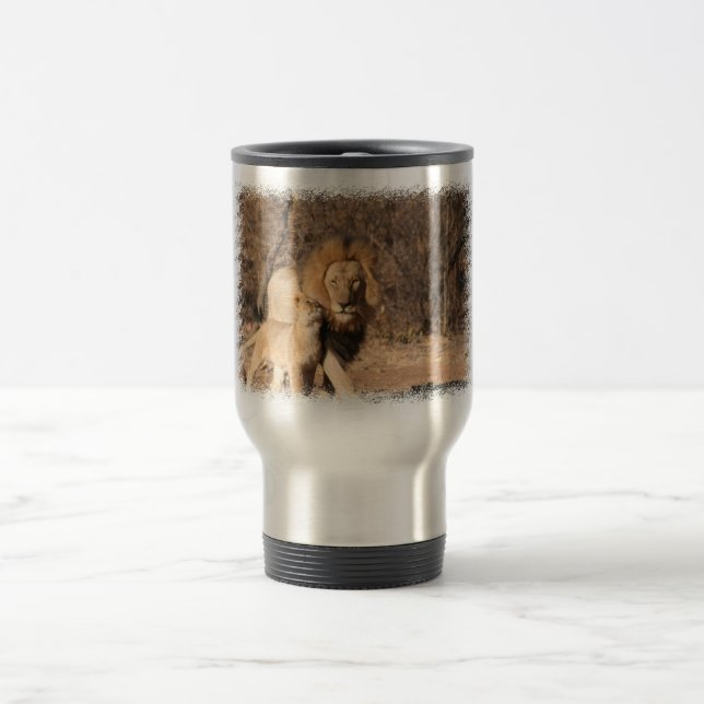 Lion and Lion Cub Travel Mug (Center)