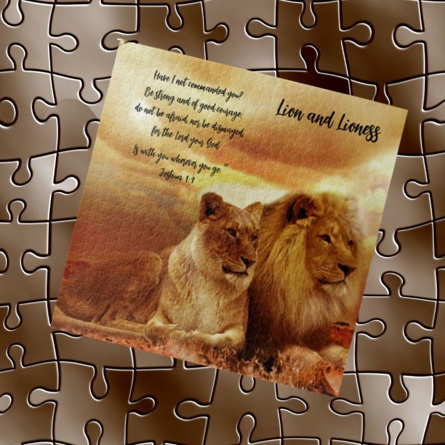 Lion and Lioness Jig Puzzle Bible Verse (Creator Uploaded)