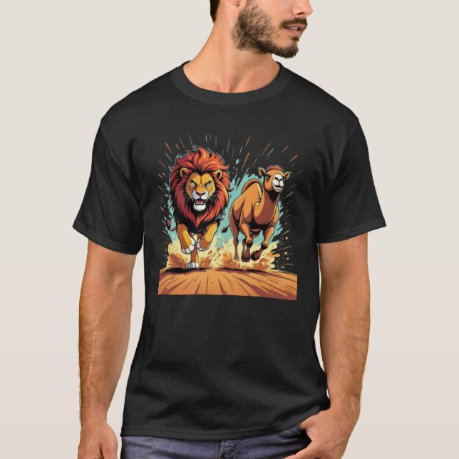 Lion and Llama Dash T-Shirt (Front)