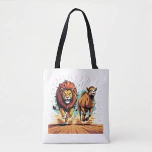 Lion and Llama Dash Tote Bag