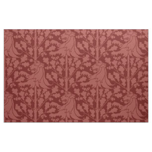 Lion and Oak, Brick Red Fabric