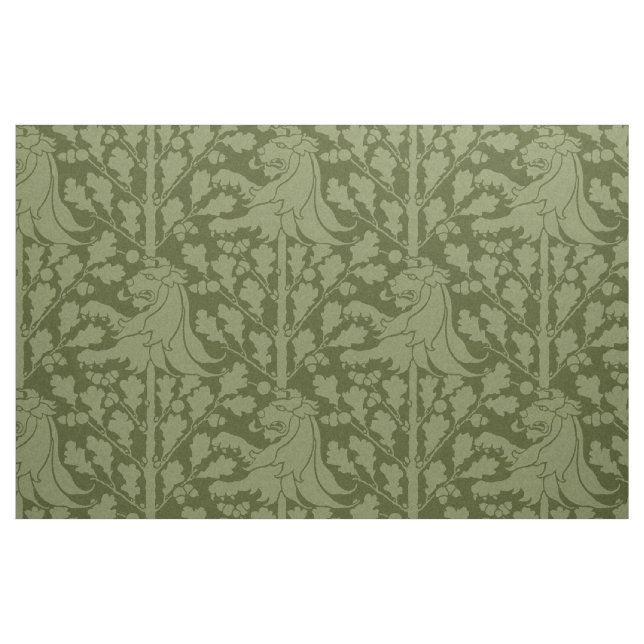 Lion and Oak, Olive Green Fabric (Fat Quarter)