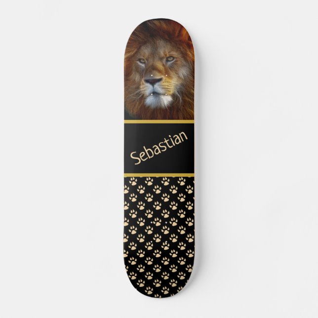 Lion and Paw Prints Skateboard (Front)