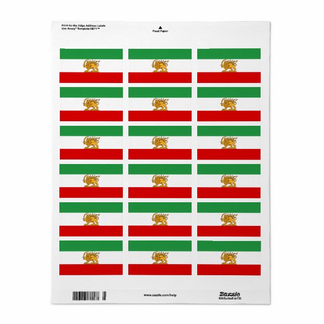 Lion and Sun Flag STICKERS Return Address Label (Full Sheet)