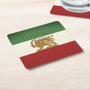 Lion and Sun Rustic Flag Paper Coaster