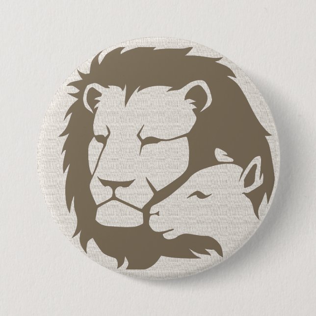 Lion and The Lamb 7.5 Cm Round Badge (Front)