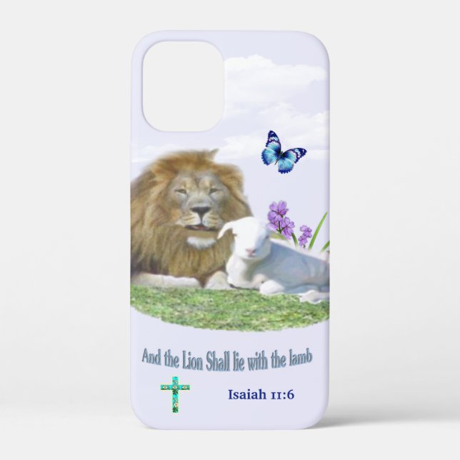 Lion and the lamb Bible verse Case-Mate iPhone Case (Back)