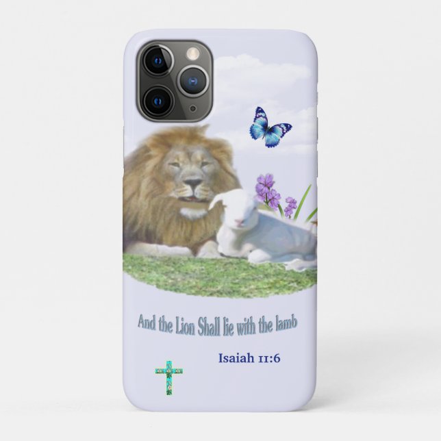 Lion and the lamb Bible verse Case-Mate iPhone Case (Back)