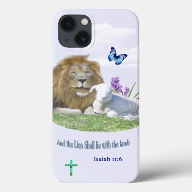 Lion and the lamb Bible verse Case-Mate iPhone Case (Back)