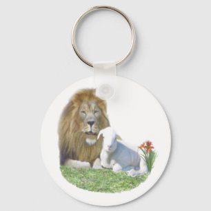 Lion and the lamb Christian gifts Key Ring