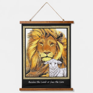 Lion and the Lamb  Hanging Tapestry