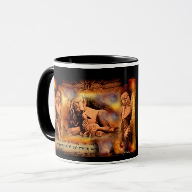 Lion and the Lamb John 3:16 Mug (Front Left)