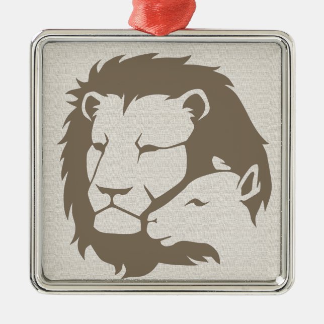 Lion and The Lamb Metal Tree Decoration (Front)