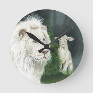 Lion and The Lamb Round Clock