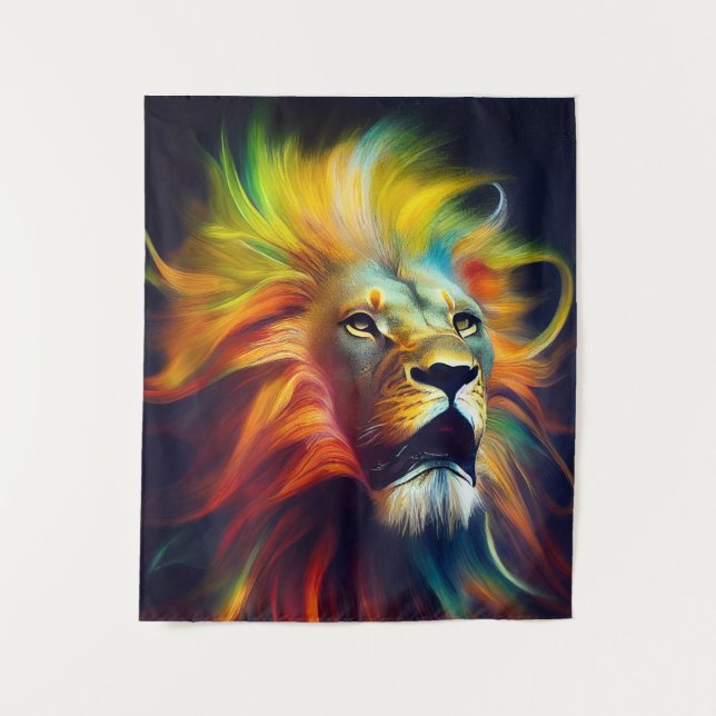 Lion  Animal Discovery Adventure Nature Planet  Tapestry (Front)