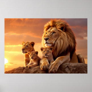 Lion Animal Nature Majestic Wilderness  Poster