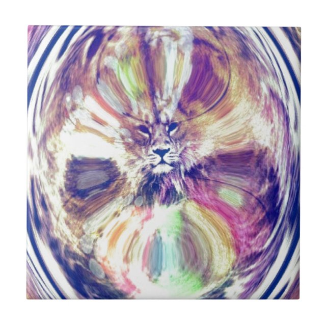 Lion Around Digital Art Tile (Front)
