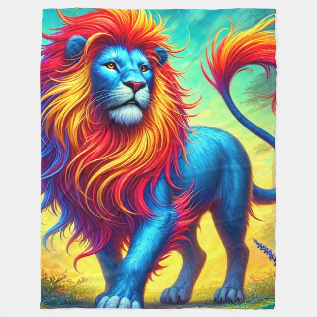 Lion Art Fleece Blanket (Front)