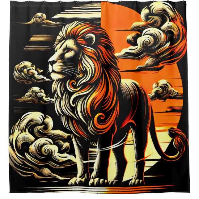 Lion Art Shower Curtain (Front)