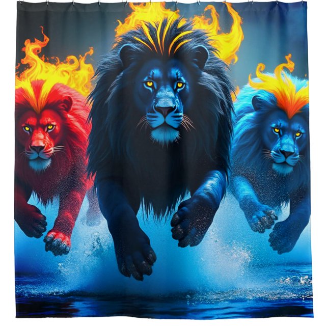 Lion Art Shower Curtain (Front)