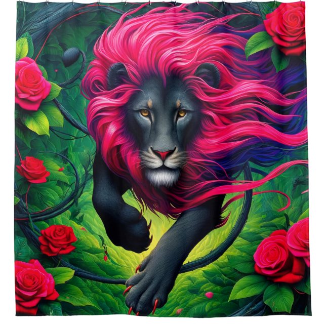 Lion Art Shower Curtain (Front)