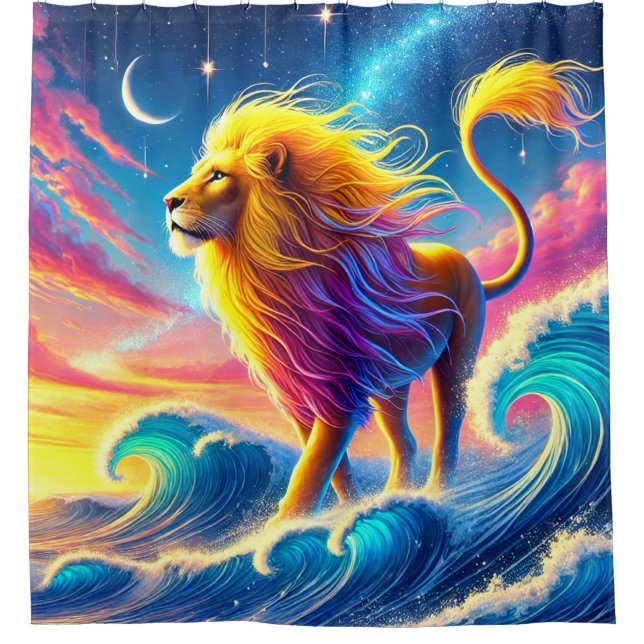Lion Art Shower Curtain (Front)