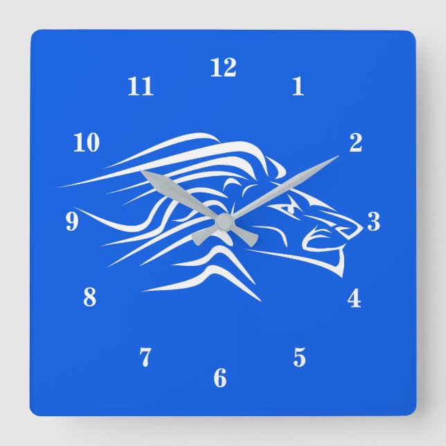 Lion Art Square Wall Clock (Front)