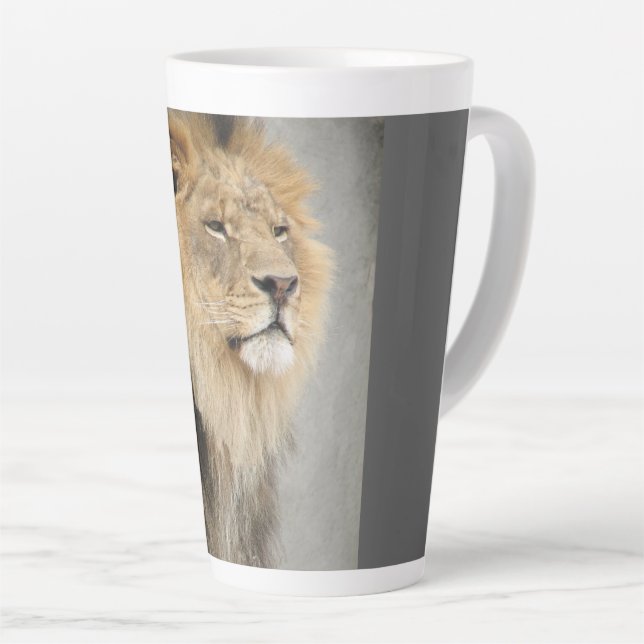 Lion Art Two-Tone Coffee Mug (Right Angle)