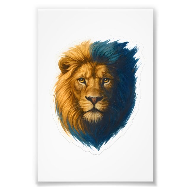 Lion Artwork – Bicolor Photo Print (Front)