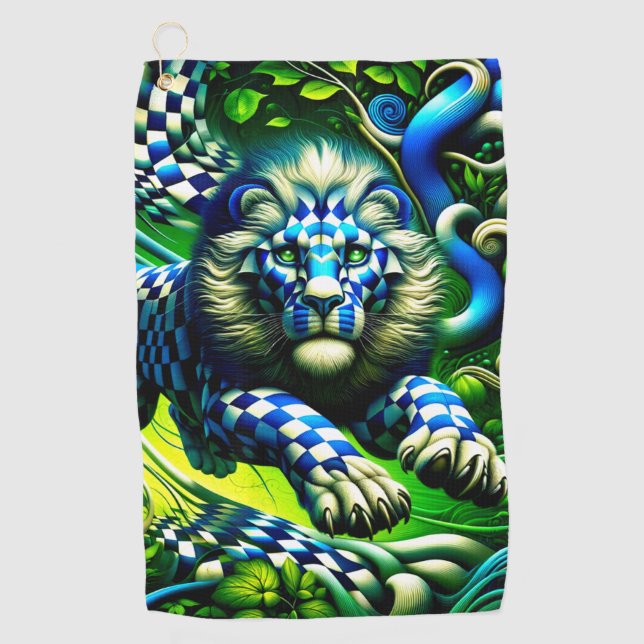 Lion Artwork Golf Towel (Front)