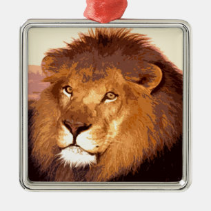 Lion Artwork Metal Tree Decoration