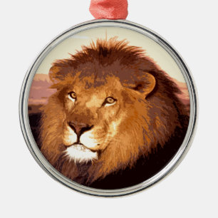 Lion Artwork Metal Tree Decoration