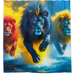 Lion Artwork Shower Curtain