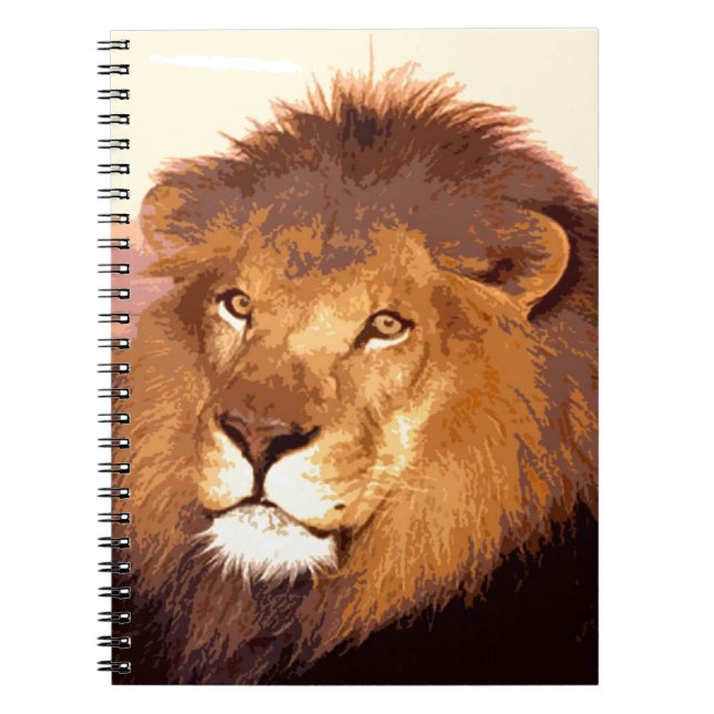 Lion Artwork Spiral Notebook (Front)